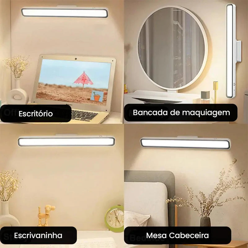 Luminária de Mesa LED Sem Fio - USB Recarregável