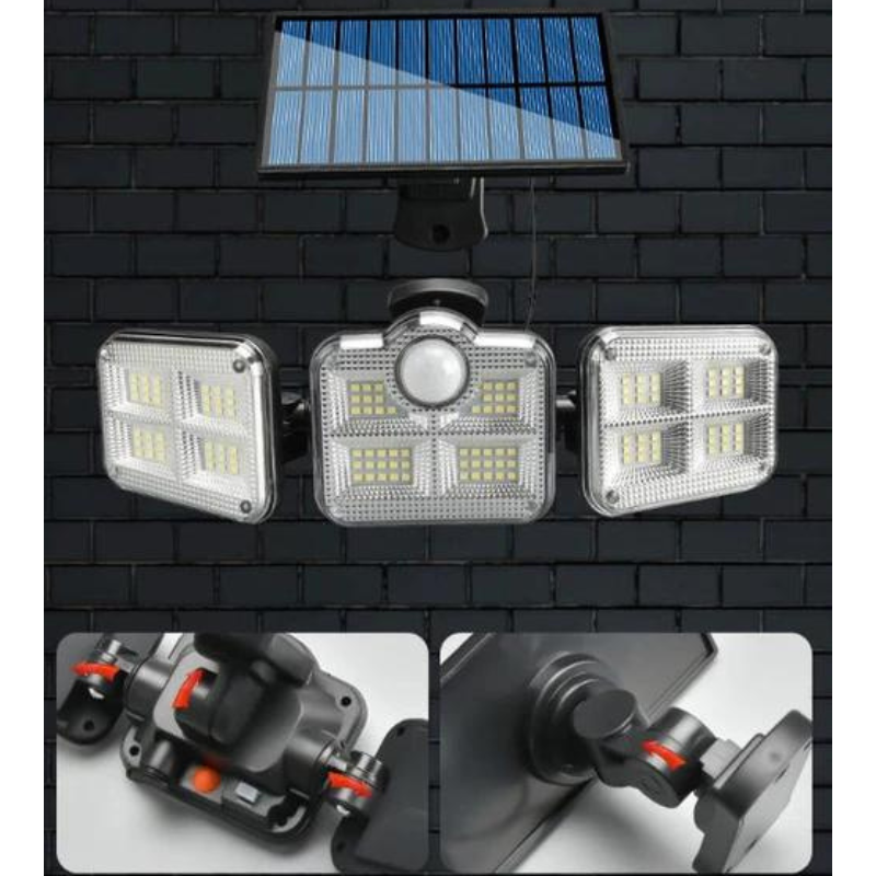 Refletor Led Solar Com 3 Cabeças 800W - EcoLight