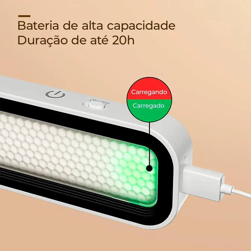 Luminária de Mesa LED Sem Fio - USB Recarregável