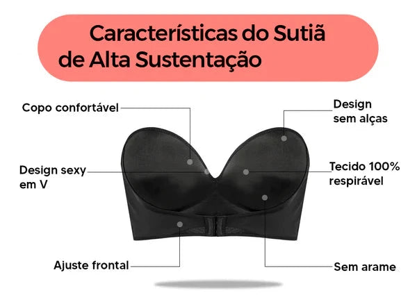 Sutiã de Alta Sustentação Sem Alças - (Pague 1 Leve 2)