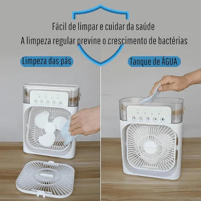 Ar Condicionado-Mini Umidificador Portátil 4 em 1